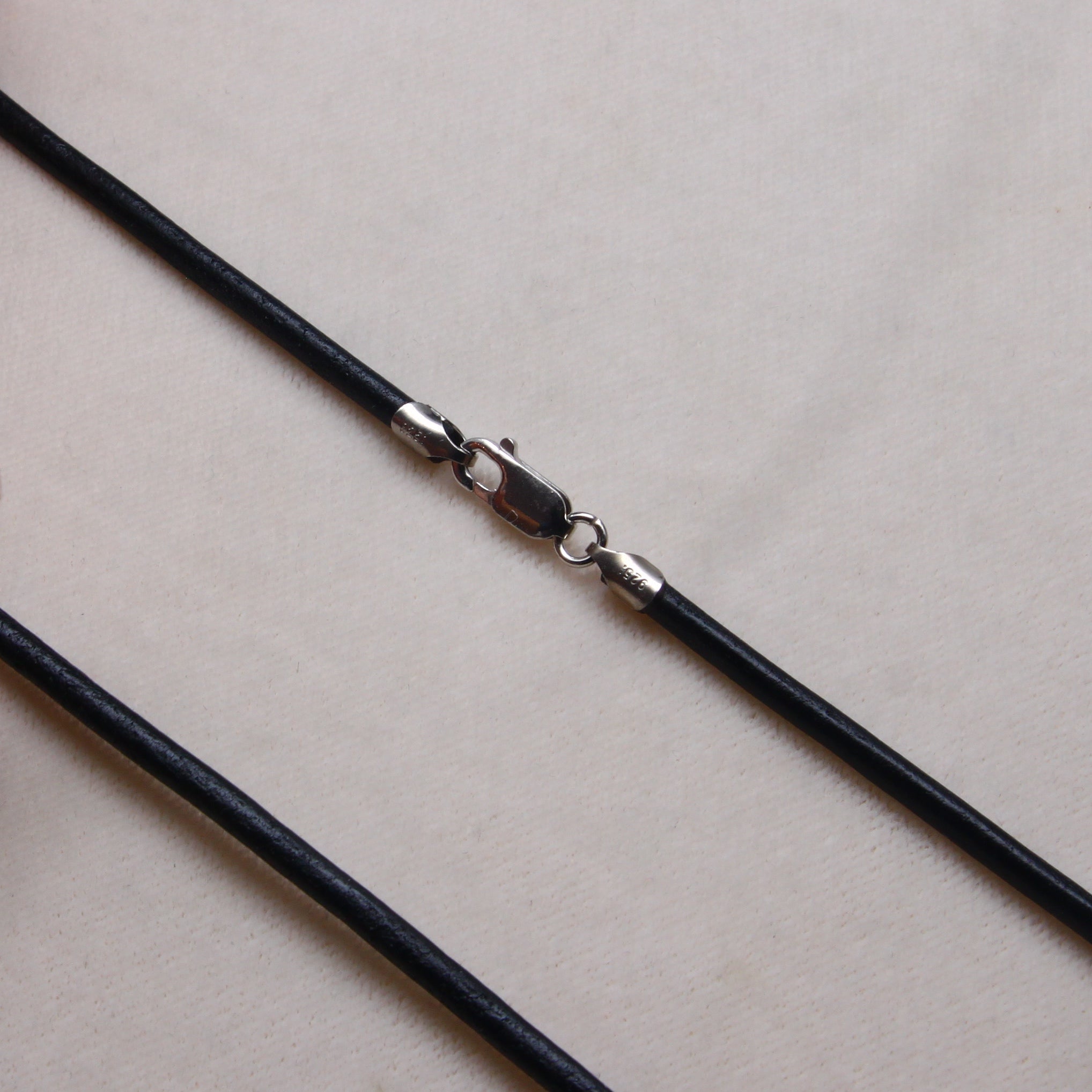 Black Leather Cord 3.0mm With Sterling Silver Clasp $40 and up